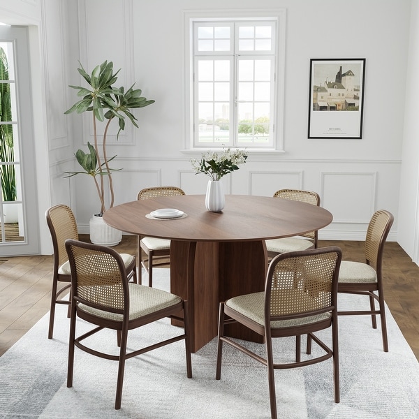 Solid Wood Round Dining Table for 4-8 People Nordic style - Bed