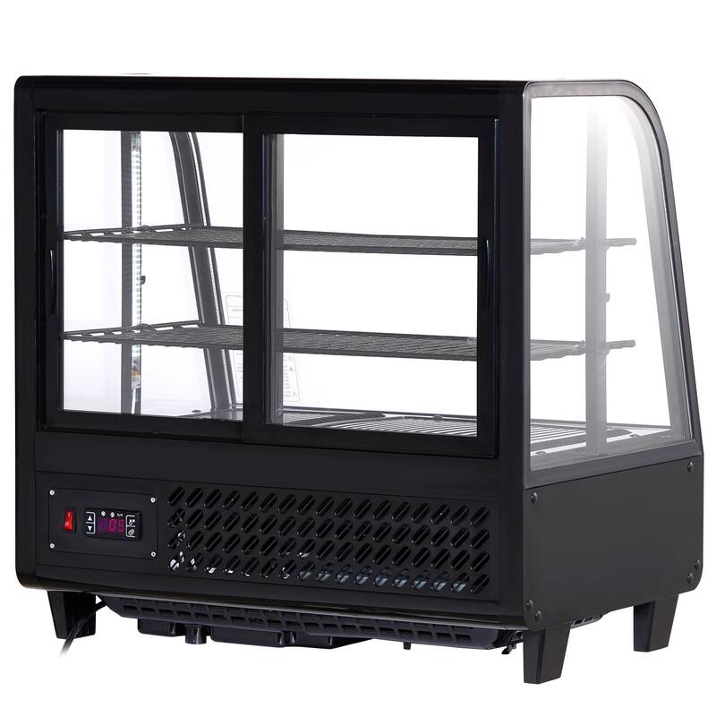 UIMOSO Refrigerated Display Case, 3.5 Cu.Ft./100L, 2-Tier, Countertop Pastry Display Case Commercial Display Refrigerator - 3.5 Cu.Ft./100L