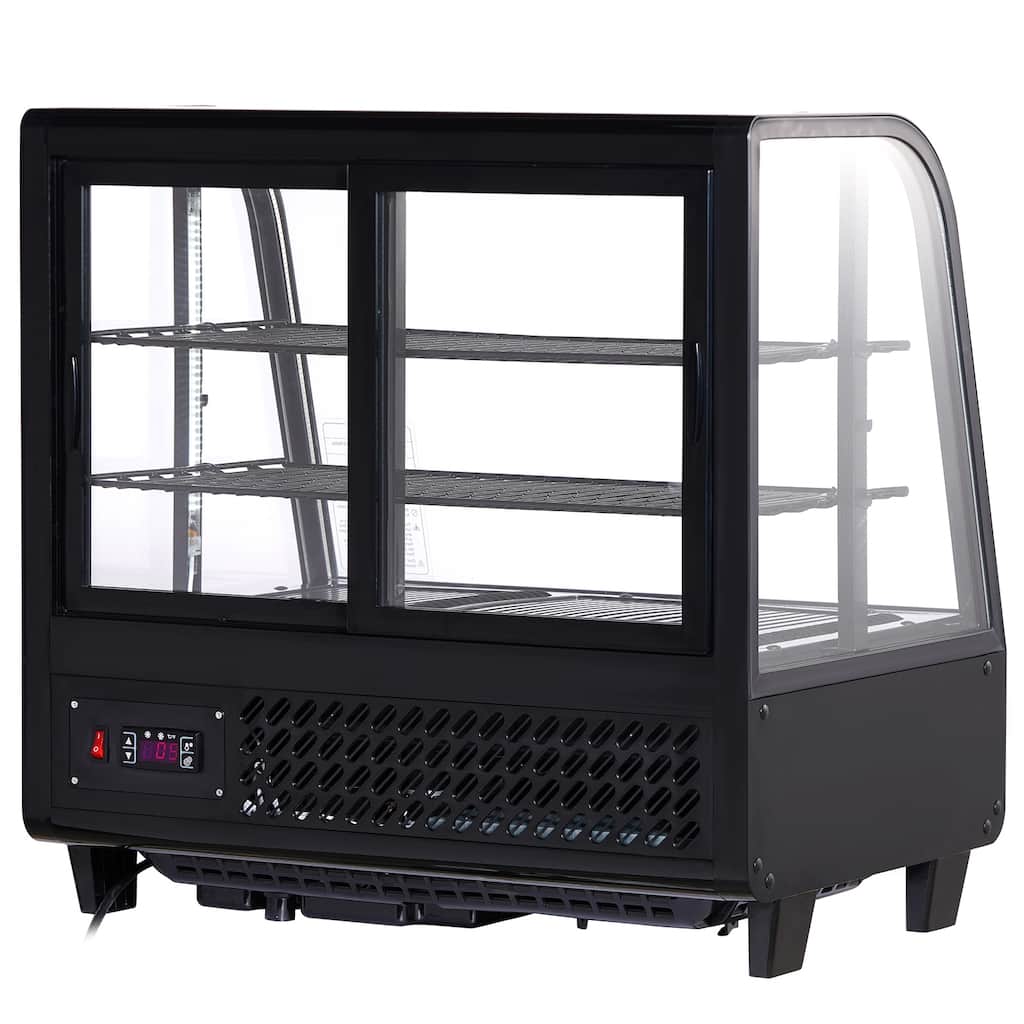UIMOSO Refrigerated Display Case, 3.5 Cu.Ft./100L, 2-Tier, Countertop Pastry Display Case Commercial Display Refrigerator