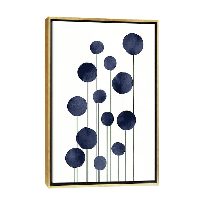 iCanvas "Water Flowers" by Kubistika Framed Canvas Print - Gold - 26x18