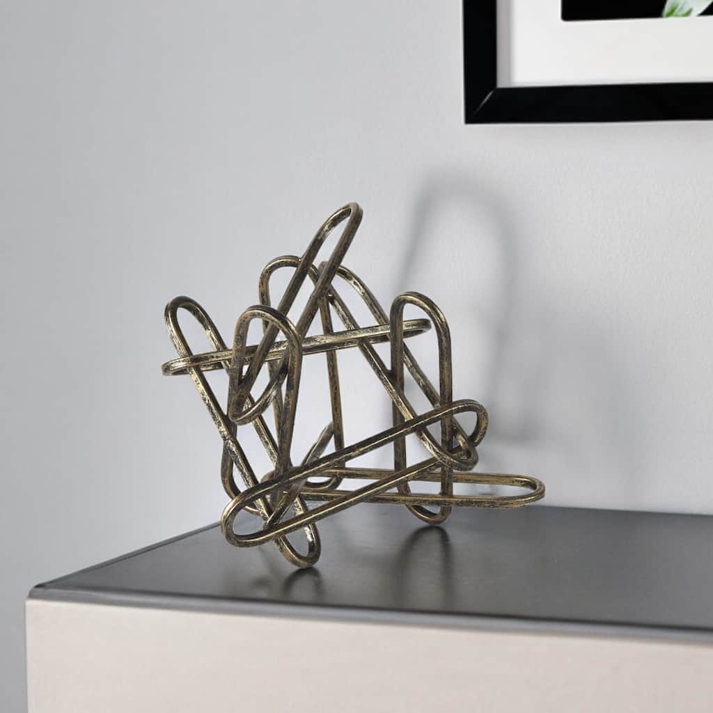 HomeRoots 9" Copper Fabric Sculpture - 12.00 in. x 9.00 in. x 10.00 in.