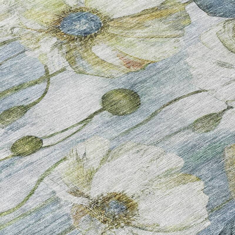 HomeRoots Floral Transitional Rectangle Outdoor Rug