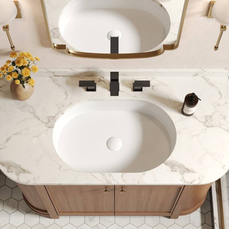 GRANDJOY 4" Waterfall Sink Faucet 3-Hole Stainless Steel Bathroom Faucet