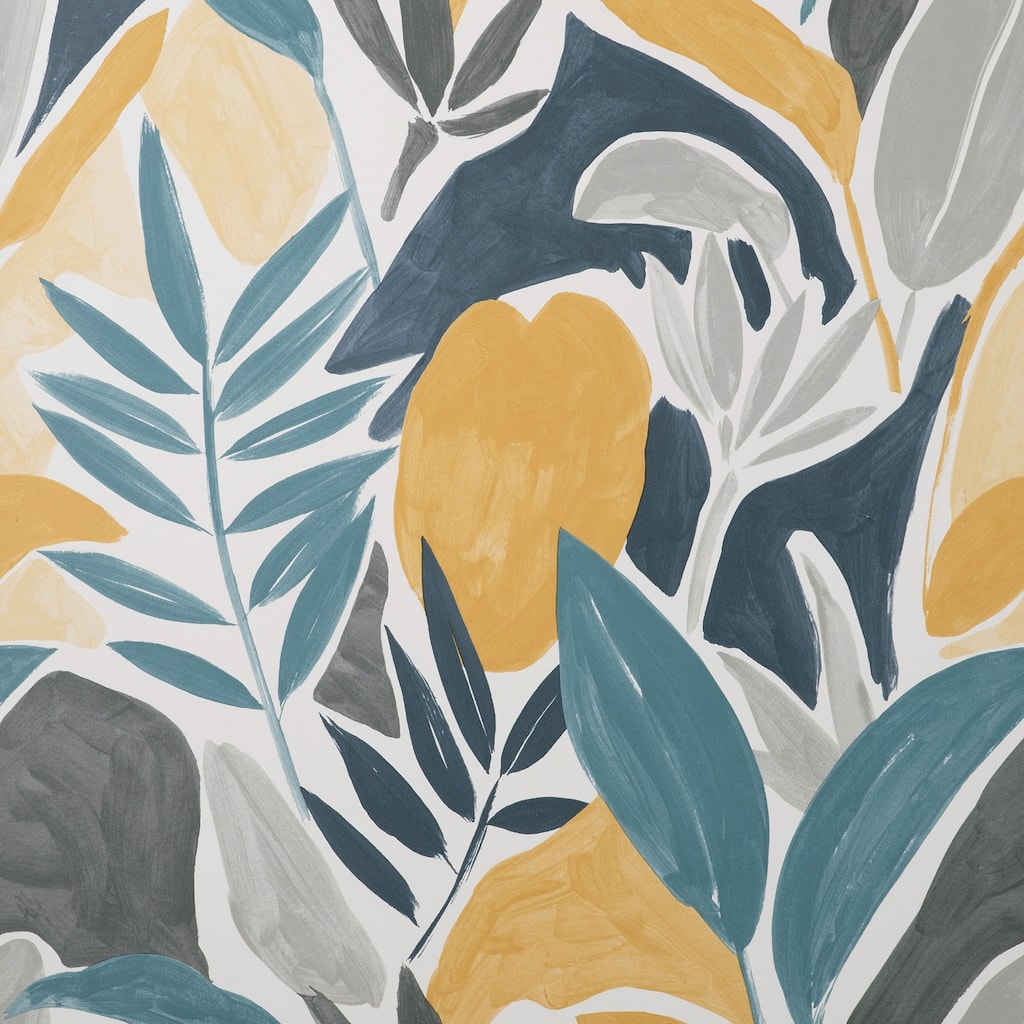 Fine Decor Marisol Yellow Artistic Leaf Wallpaper