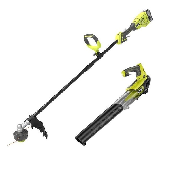 Shop Ryobi One 18 Volt Lithium Ion Cordless String Trimmer And Jet Fan Blower Combo Kit Refurbished Overstock 18802052