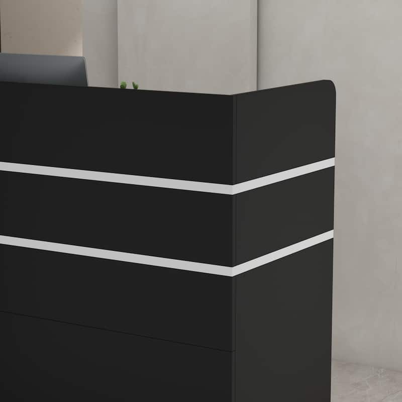 Kerrogee 47.2"L Reception Counter Desk with Lockable Drawers Table