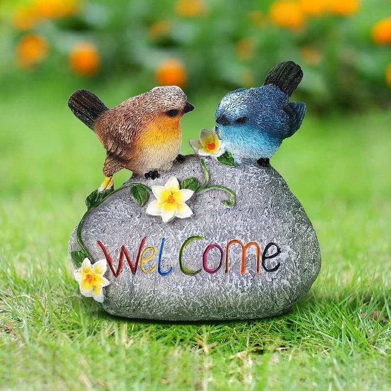 Bird Garden Statues Decor, Resin Sign Simulation Bird