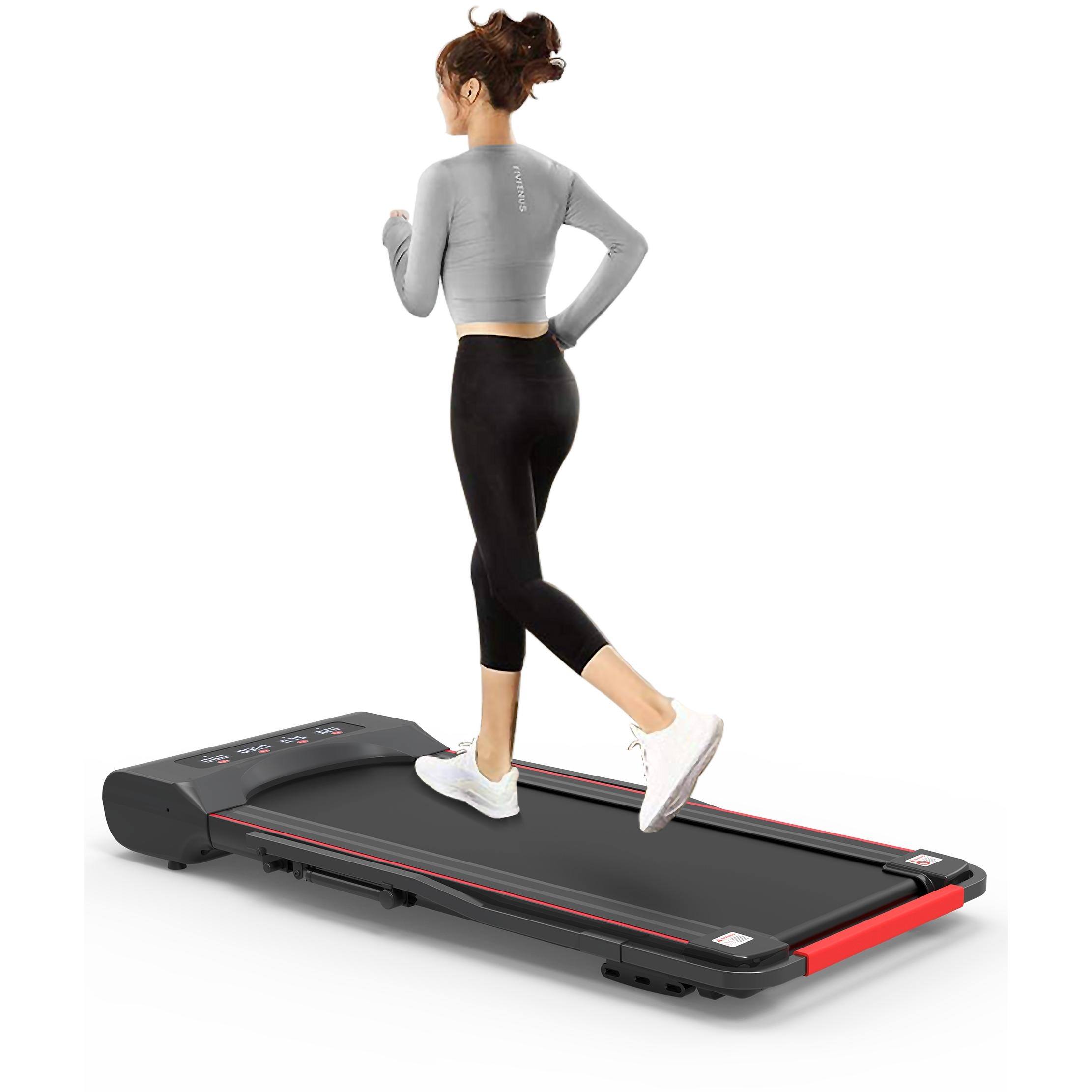 Under Desk Walking Pad Treadmill Foldable with Handlebar Remote