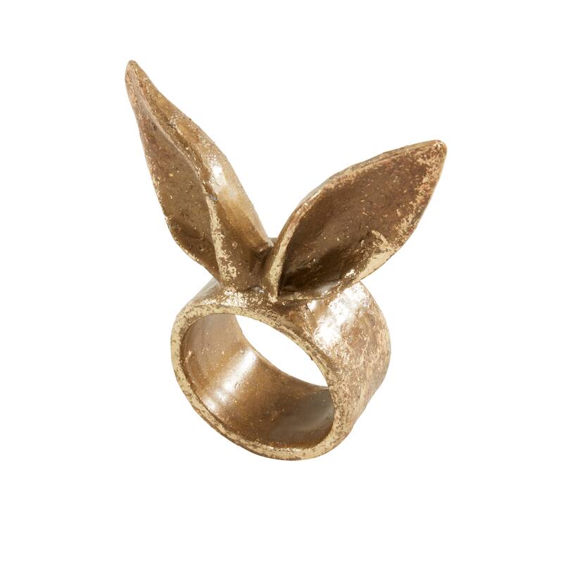 Napkin Rings With Bunny Ears Design (Set of 4) - Set of 4 - Gold