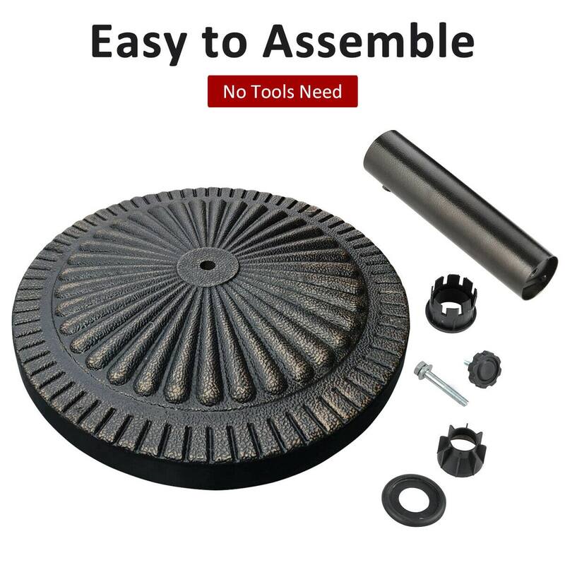 Gymax 30LBS Round Patio Market Umbrella Base Heavy-Duty Outdoor Stand - See Details