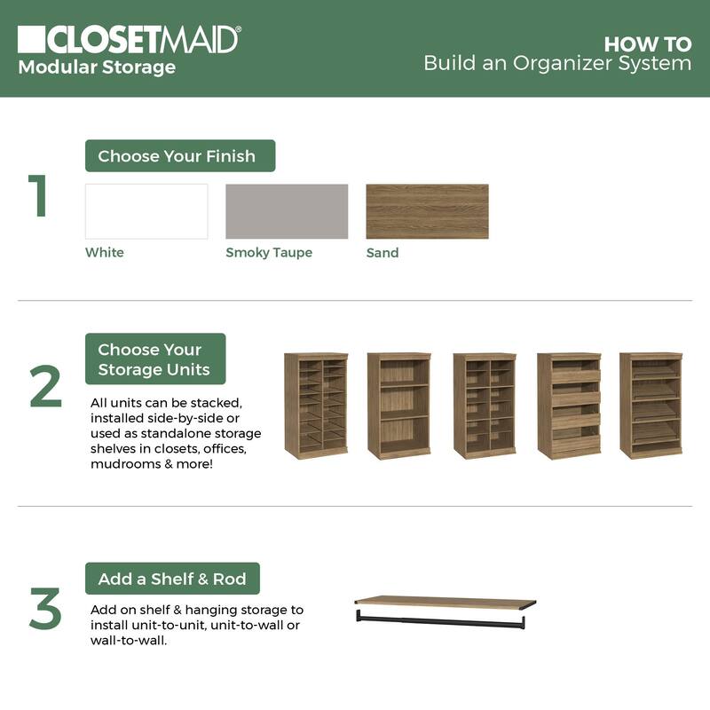 ClosetMaid Modular Storage 21.38-inch Wide Adjustable 16-Shelf Organizer