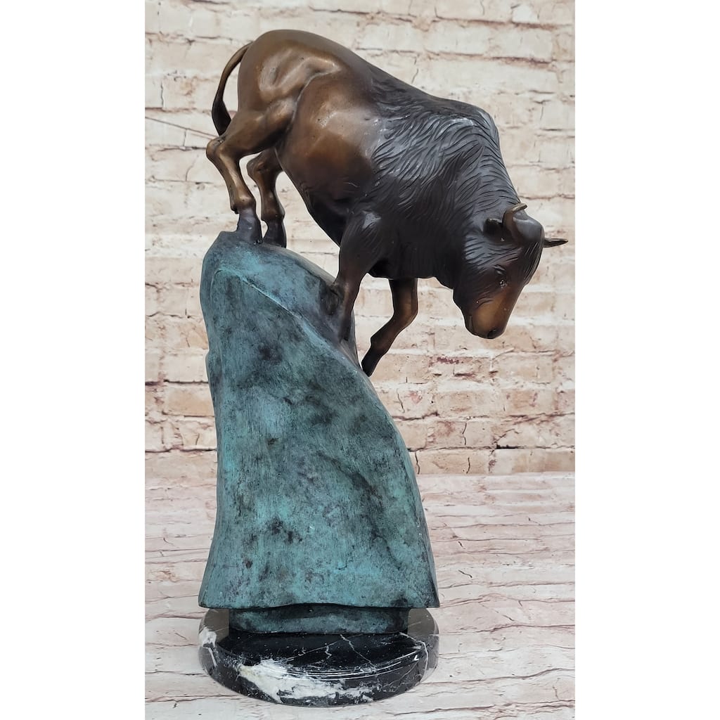 Hot Cast Bronze Imitative Bull Bison Water Buffalo Bronze Sculpture Statue Numbered Signed Original Art