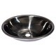 preview thumbnail 1 of 3, Oval 17.52 x 14-in Stainless Steel Sink in Black with Drain