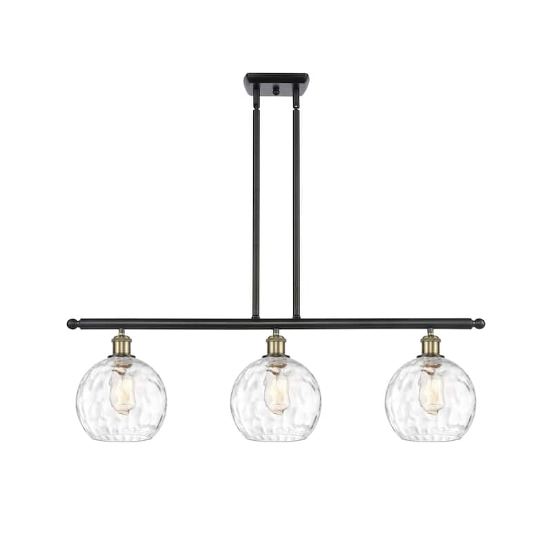 Innovations Lighting 516-3I-11-36 Athens Linear Athens 3 Light 36" - Black Antique Brass / Clear Water Glass