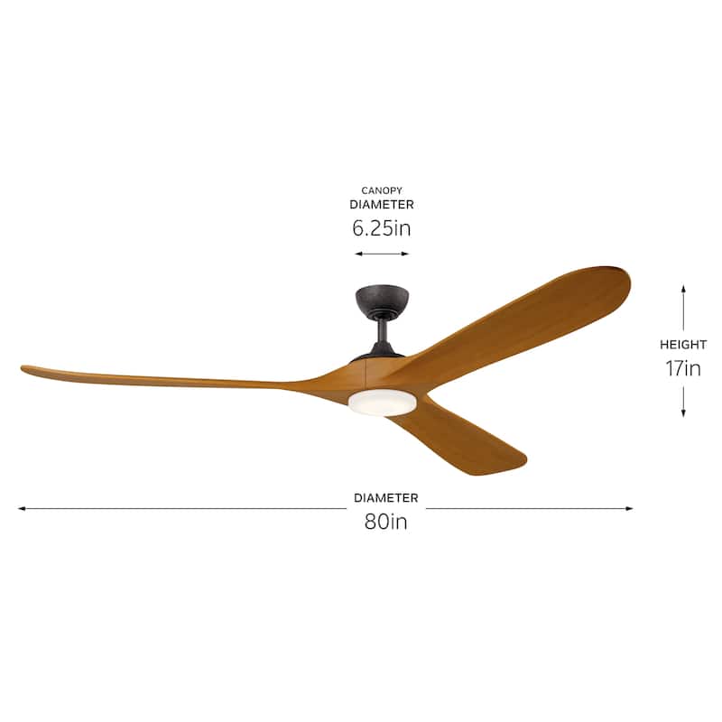 Kichler Lighting Mylo 80 Inch Ceiling Fan with Satin Etch Cased Opal Glass