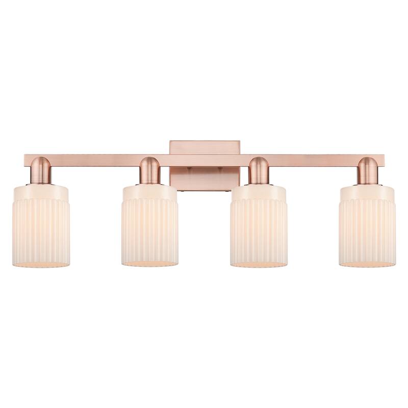 Innovations Lighting Endless Possibilities Arcadia - Hadley - 4 Light 32" Bath Vanity Light - Antique Copper/Matte White