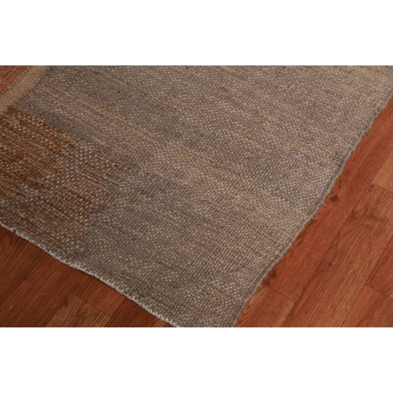 Hand Woven Oriental 100% Jute Carpet Southwestern Modern Brown Kilim Area Rug - 13' 8'' X 10' 3''