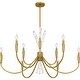 preview thumbnail 4 of 7, Cecily 9-Light Brushed Gold Chandelier