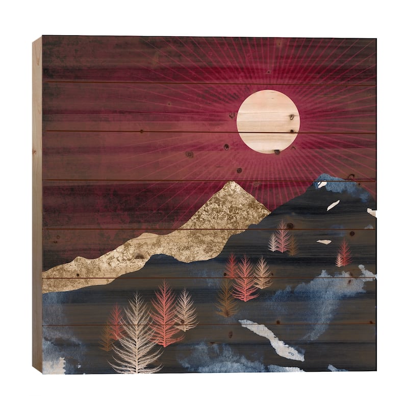Autumn Night Print On Wood by SpaceFrog Designs - Multi-Color - 26x26x1.5