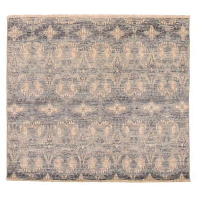 ECARPETGALLERY Hand-knotted Mystique Light Blue Wool Rug - 5' 4" x 6' 1"