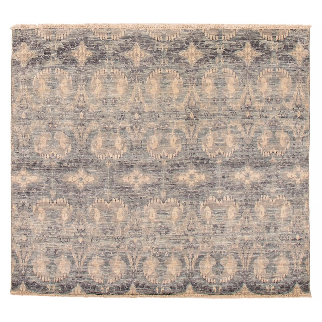 ECARPETGALLERY Hand-knotted Mystique Light Blue Wool Rug - 5' 4" x 6' 1"