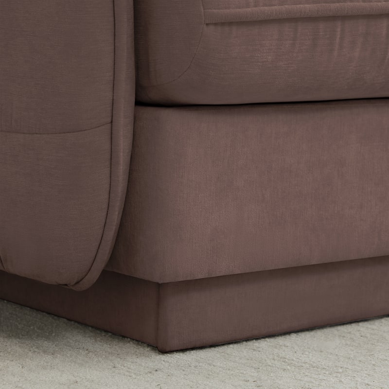 GDFStudio Sylvie Ashworth Chenille Cloud U-Shaped Loveseat Sofa with Movable Ottomans, Deep Seat