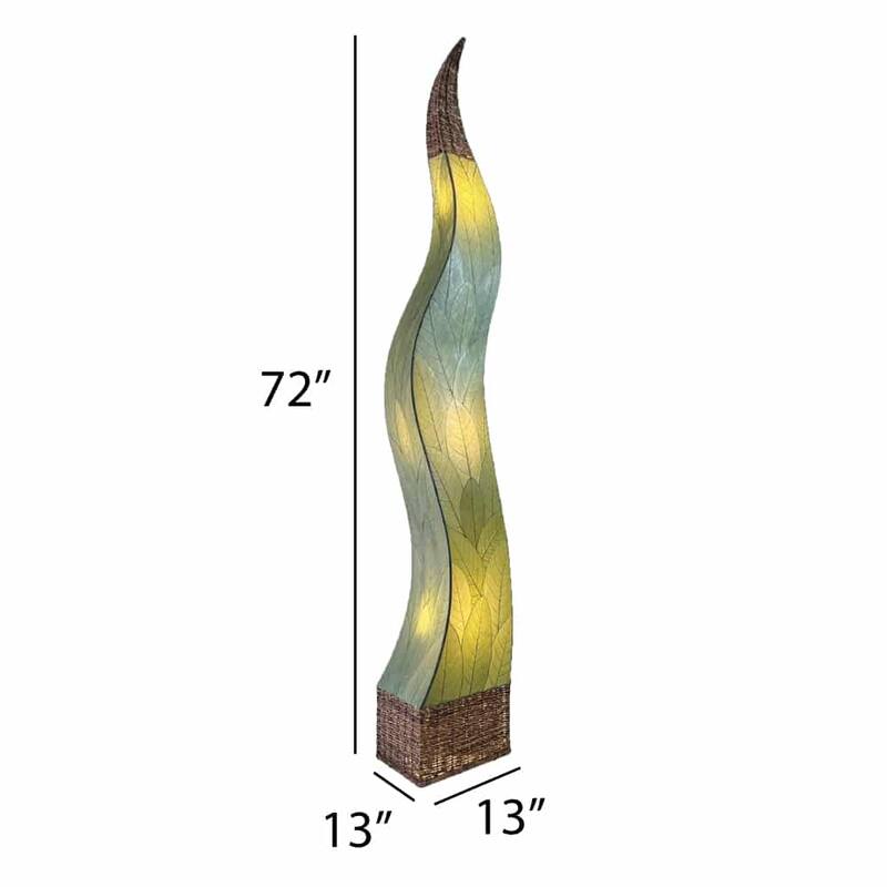 Eangee Handmade Flame Giant Lamp, Cocoa Leaves Shade, 13 x 13 x 72 in. - 13 x 13 x 72