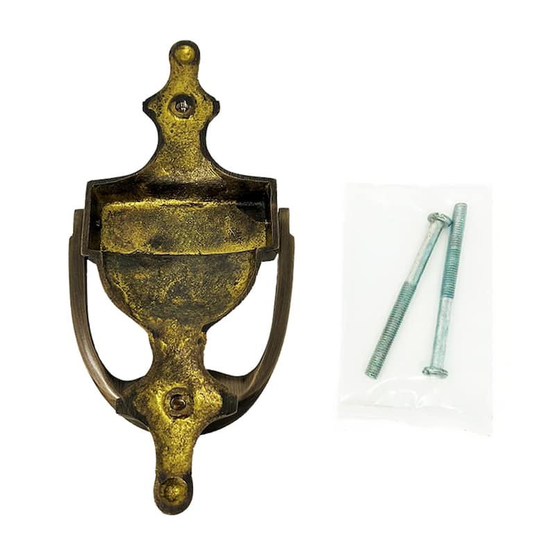 Medium Cead Mile Failte Claddagh Door Knocker - Antique Brass