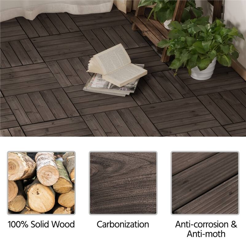 Yaheetech 27pcs 12"x12" Tiles for Patio Garden for Indoor & Outdoor
