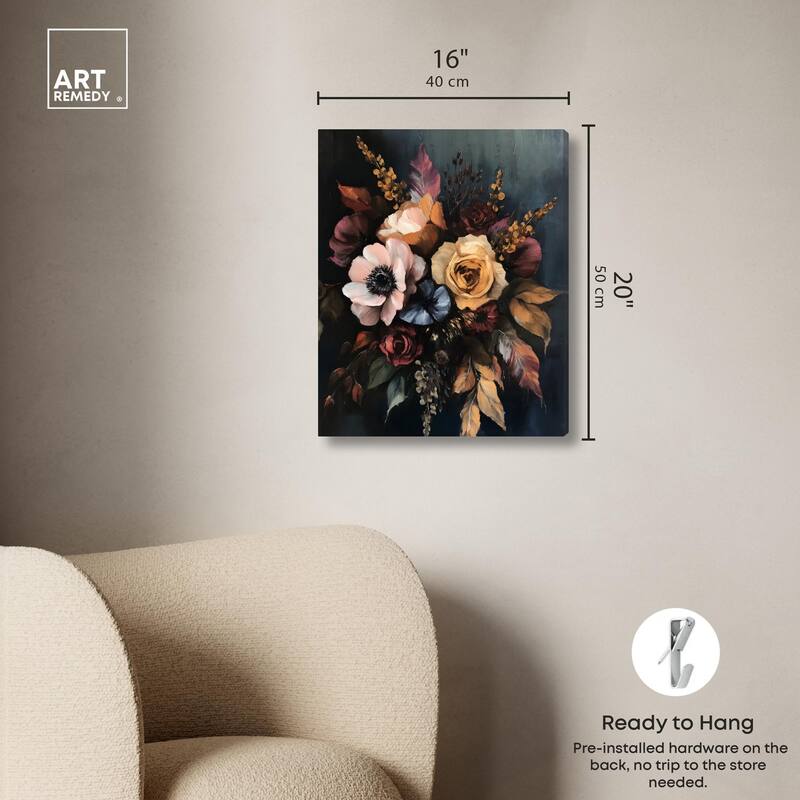Velvet Night Bloom II Canvas by Art Remedy, Gallery Wrapped