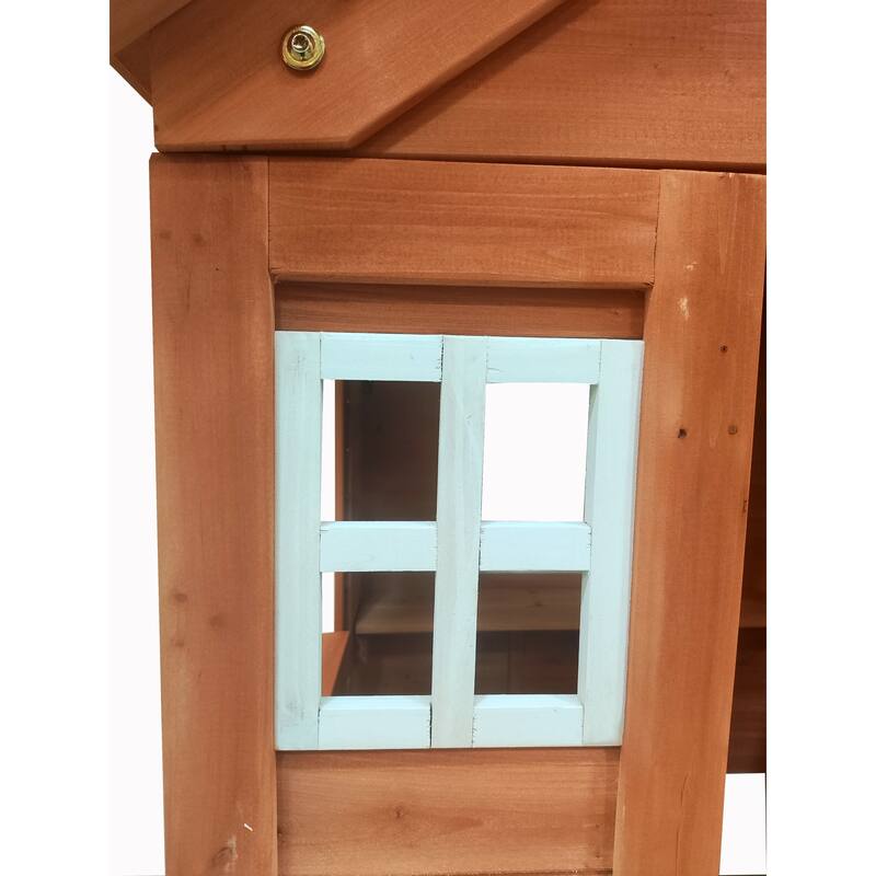 GDF Studio - Sunnydale Wooden Kids Playhouse with Windows & Flowerpot Holders