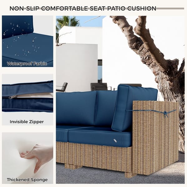 Tappio 14 Pcs Patio Cushion Cover Replacement Outdoor Washable Cushion Slipcovers With Zipper For Outdoor Furniture, Patio Sofa Couch, Covers Only