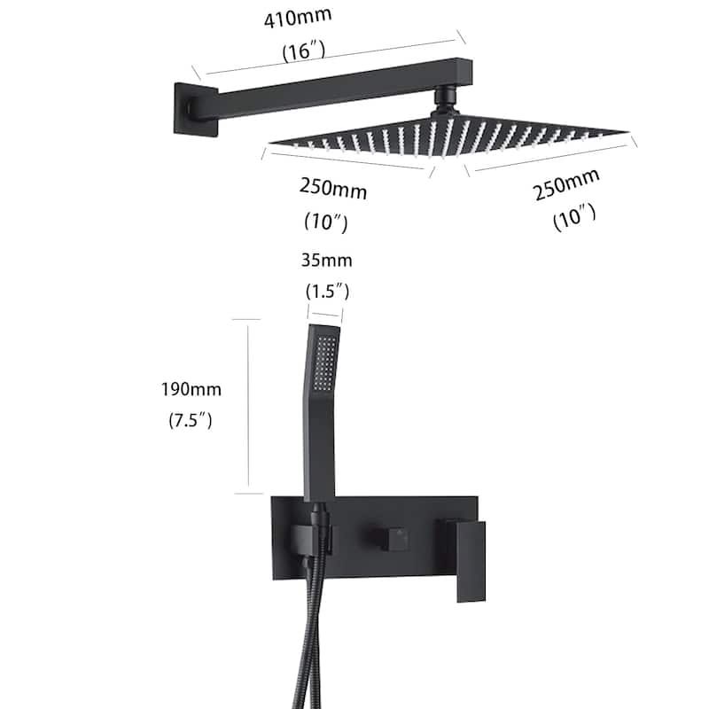 10 inch Wall-Mounted Square Completed Shower System