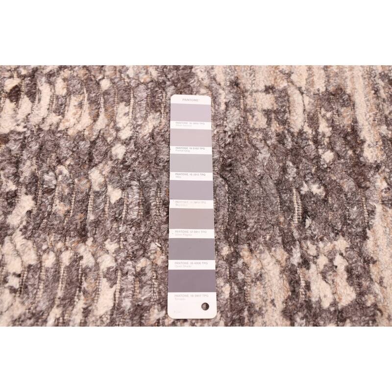 ECARPETGALLERY Hand Loomed Elysian Grey Wool Rug - 8'1 x 9'11