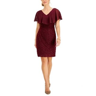 Connected Women's Sleeveless Side Drape Sheath Dress Purple Size 8 Petite main image 1