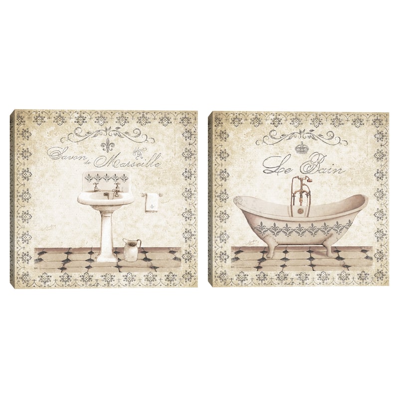 Simply Elegant Bath I, Simply Elegant Bath II by Marie Elaine Cusson Canvas Art Prints