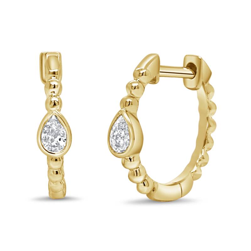 Joelle Collection 14K Yellow Gold Diamond Huggie Earrings