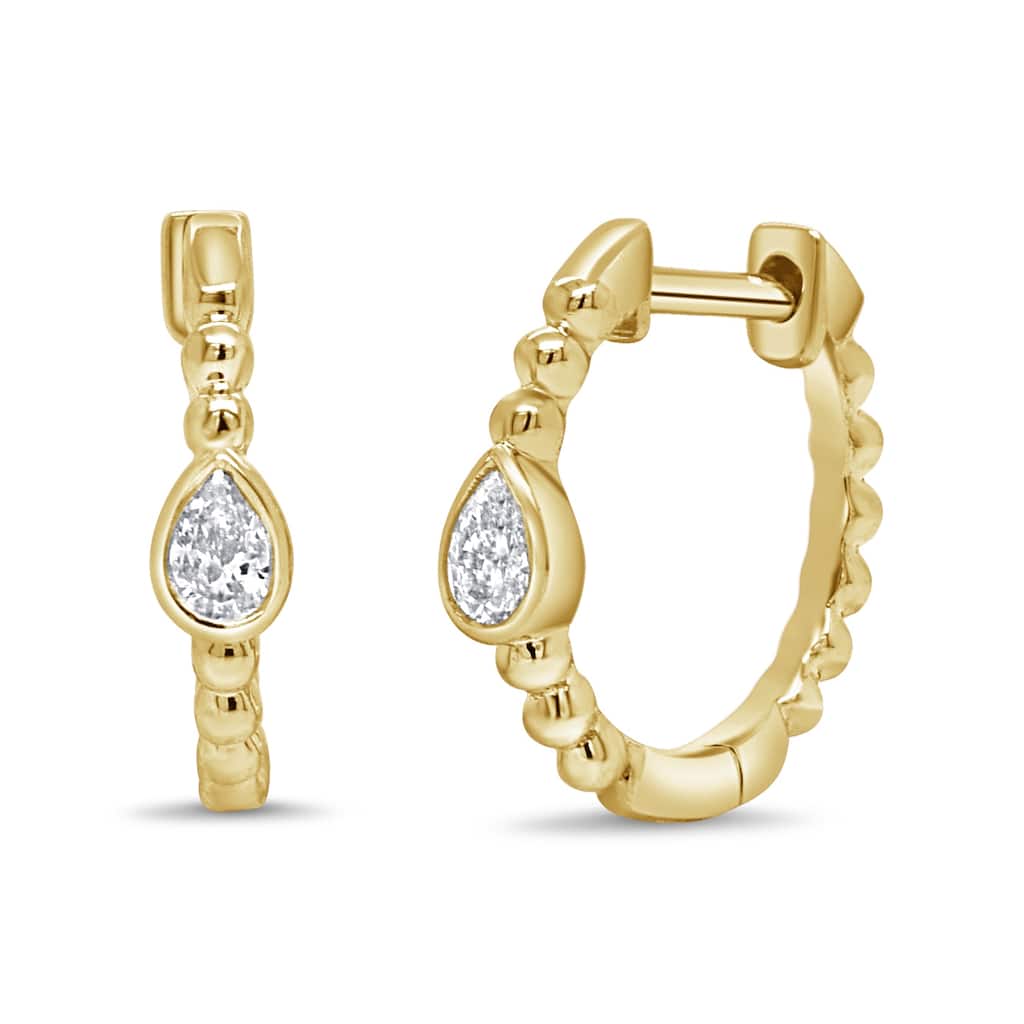 Joelle Collection 14K Yellow Gold Diamond Huggie Earrings