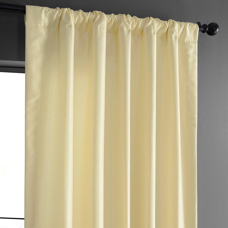 Exclusive Fabrics Vintage Textured Faux Dupioni Silk Room Darkening Curtains (1 Panel)