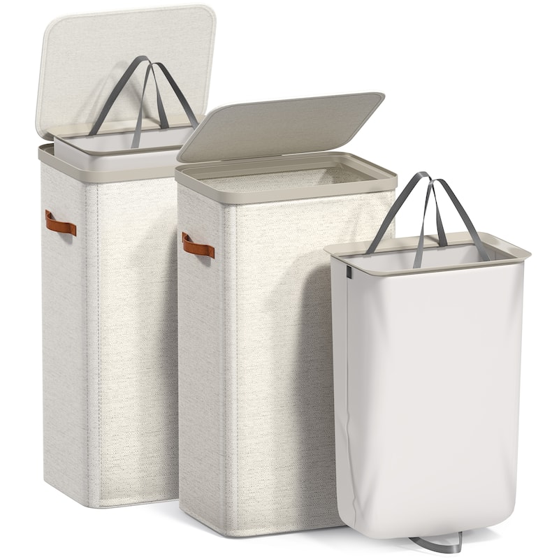 Sorbus 2 Pack 1-Compartment Laundry Basket with Removable Laundry Bag - Durable Organizer for Bathroom