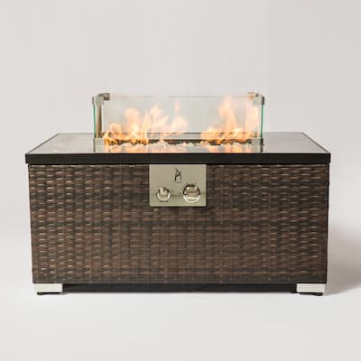 Outdoor Rectangular Glass Wind Guard for Gas Fire Pit