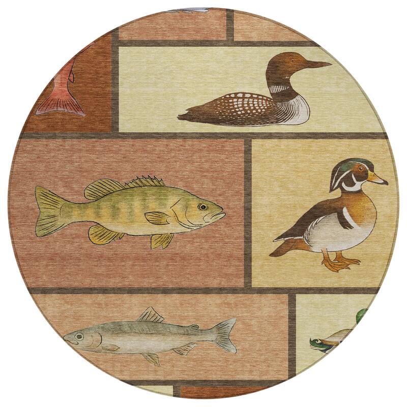 Machine Washable Indoor/ Outdoor Cabin Lodge Chantille Rug