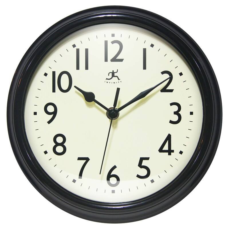 Nostalgic 9.5" Plastic Clock - 9.5 in. - Black
