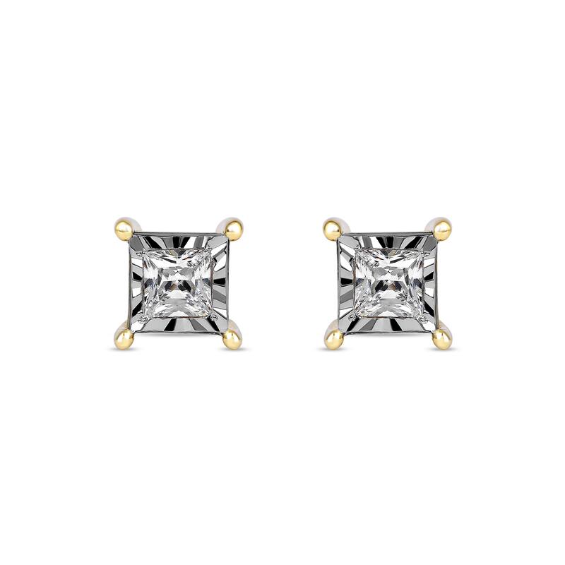 1/20ct to 3/4ct TDW Diamond Solitaire Stud Earrings in Silver for Women
