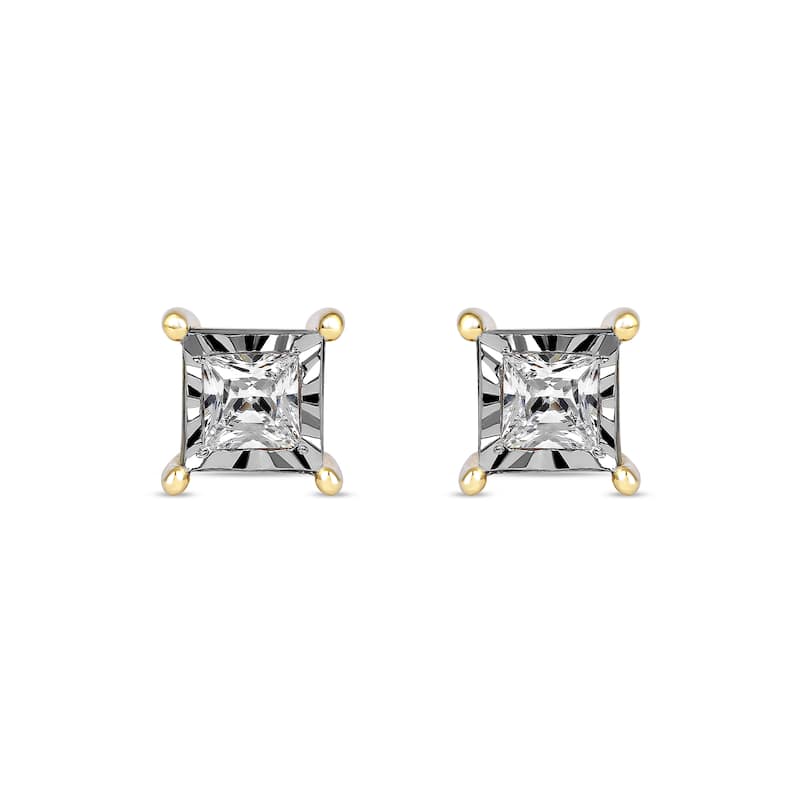 De Couer 1/20ct to 3/4ct TDW Diamond Solitaire Stud Earrings in Silver for Women