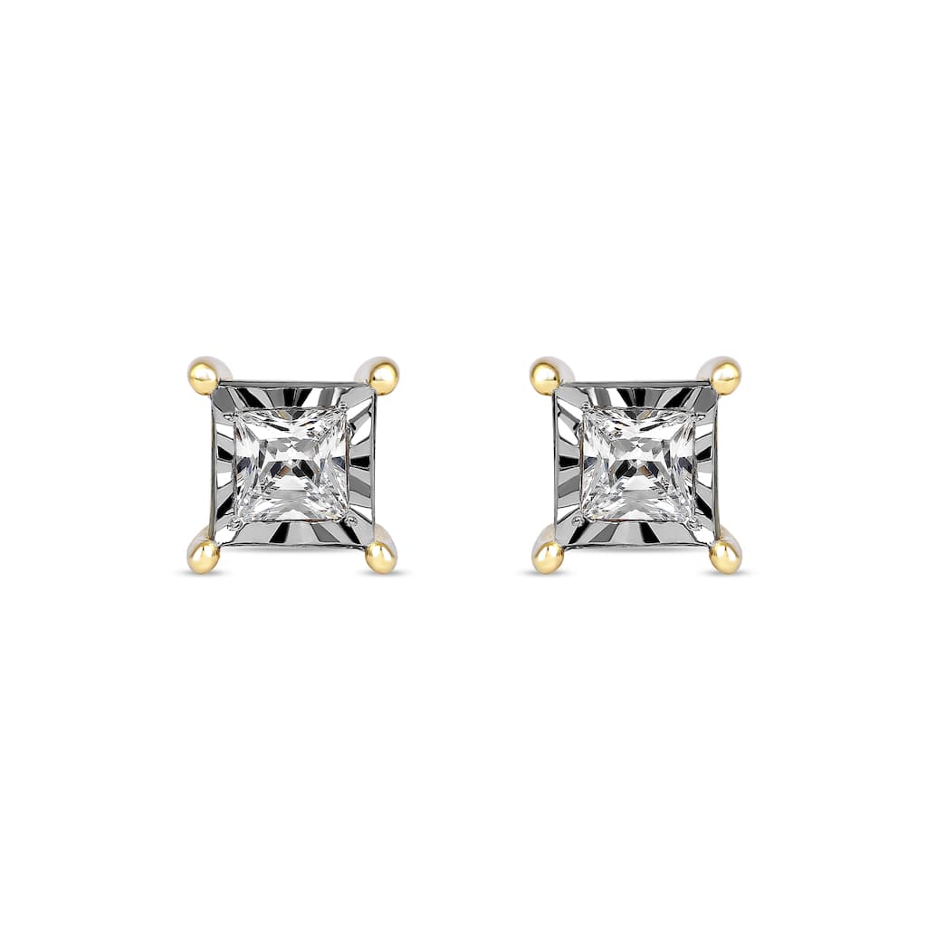 1/20ct to 3/4ct TDW Diamond Solitaire Stud Earrings in Silver for Women