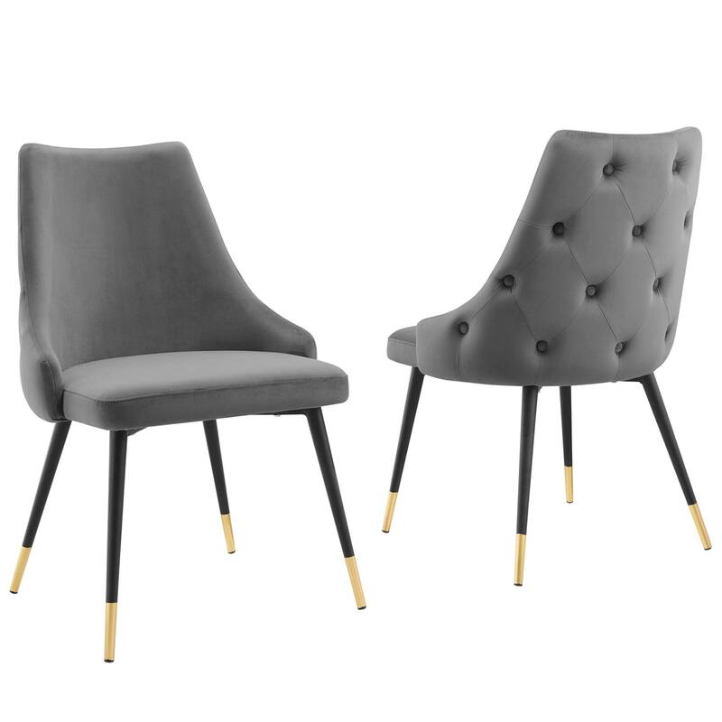 Modway Adorn Dining Side Chair Performance Velvet in Navy, Set of 2