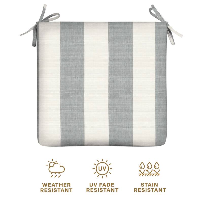 Outdoor Universal Seat Cushion (2-Pack) - 18" wide x 17.5" deep x 2.5" thick