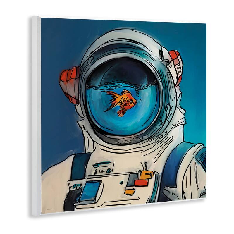 Stupell Goldfish Astronaut Suit Wall Plaque Art Design By Kamdon Kreations