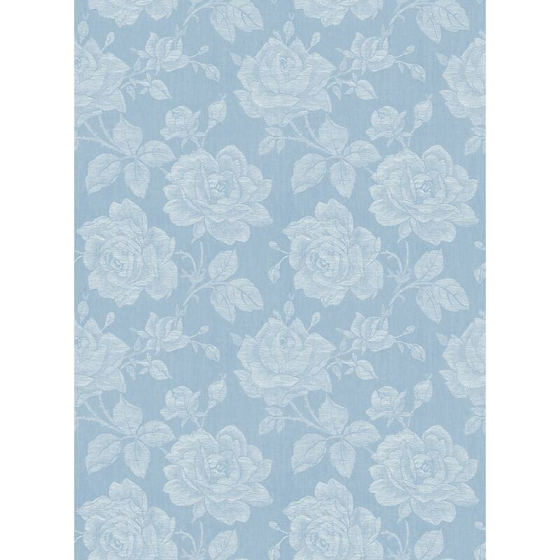 Seabrook Designs Maeva Rosebuds Unpasted Wallpaper - 20.5 in. W x 33 ft. L - Sky Blue & Pearl